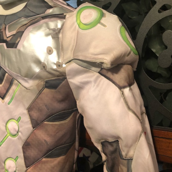 Genji Ninja Costume- padded muscle jumpsuit, kids M/L - Picture 6 of 9